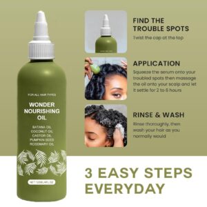 120ML(4 OZ) Batana Oil for Hair Growth - Cold Pressed Scalp Mask and Wonder Growth Oil Serum, 100% Pure, Thick and Strong Natural Hair for Men & Women